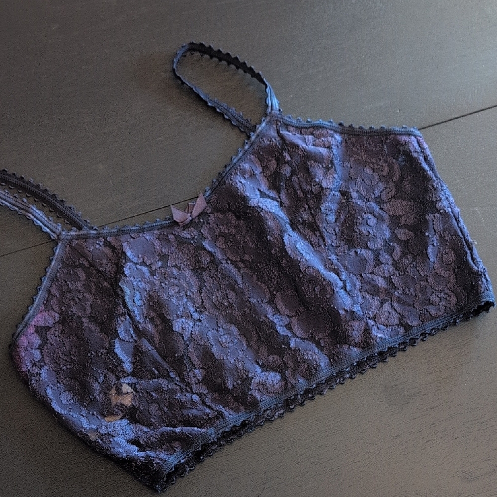 Vintage Lace Navy Blue Bra Top
